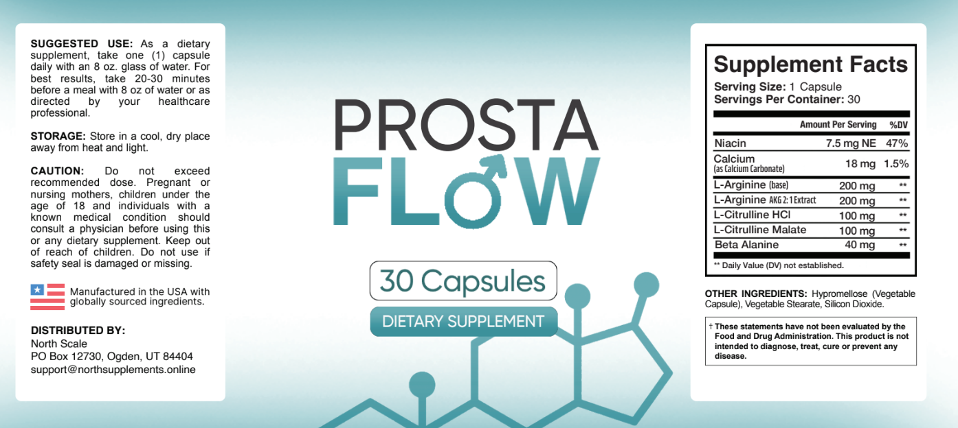 Prosta Flow supplement label